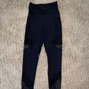 mesh lululemon black leggings
